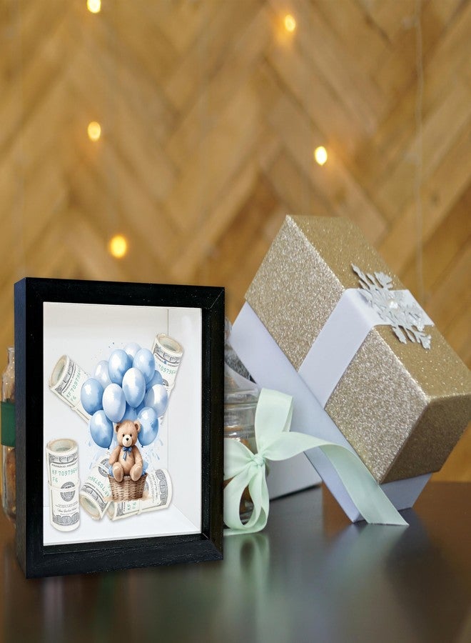 صندوق تذكاري على شكل صندوق ظل لحفظ النقود للأطفال، صندوق حصالة نقود للأولاد بفتحة، صندوق تذكاري على شكل دب بالون أزرق، صندوق نقود هدايا عيد ميلاد للأطفال، صندوق نقود خشبي مزخرف لغرفة الأولاد - 24 - Image 5